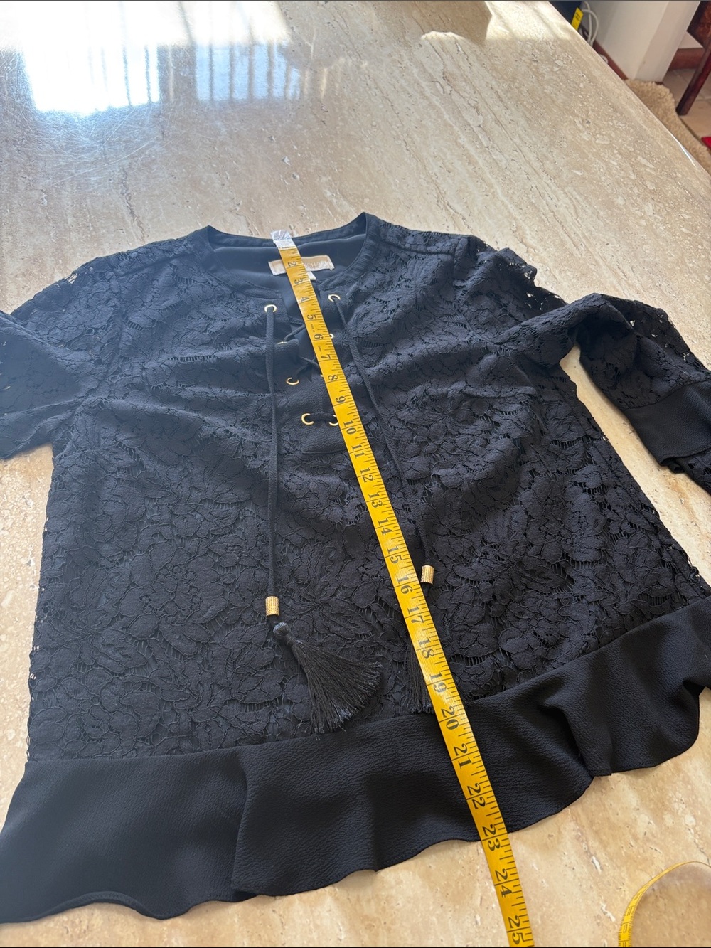 NWOT Michael Kors, black lace blouse - Picture 8 of 9